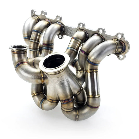 PHR V23A Turbo Manifold for 2JZ-GE
 Collector: Cast
 Turbine Fitment: Precision Sportsman V-band inlet/outlet
 Turbo Scroll: Single Scroll
 Number of wastegates: (S) Dual wastegates
 Wastegate Flange(s): Dual Gate 44, 45 or 46mm