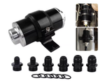 Future Motorsports Billet Aluminium Fuel Filter 100 Micron Stainless Steel Filter With Mounting Bracket Fittings