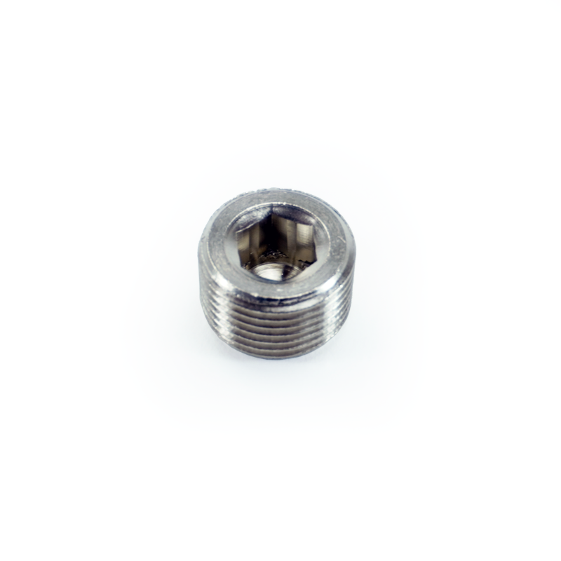 PHR PowerHouse Racing 3/8 BSPT Plug, Brass, Nickel Plated  (for coolant port that nomally goes to oil cooler on 2JZ)