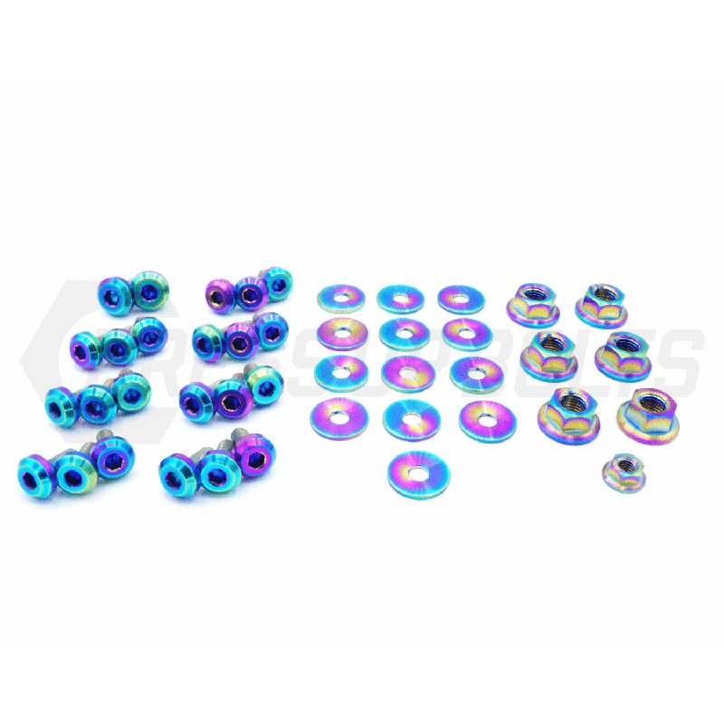 PHR PowerHouse Racing Toyota Supra (1993-1998) MKIV Titanium Dress Up Bolts Engine Bay Kit - True Burned