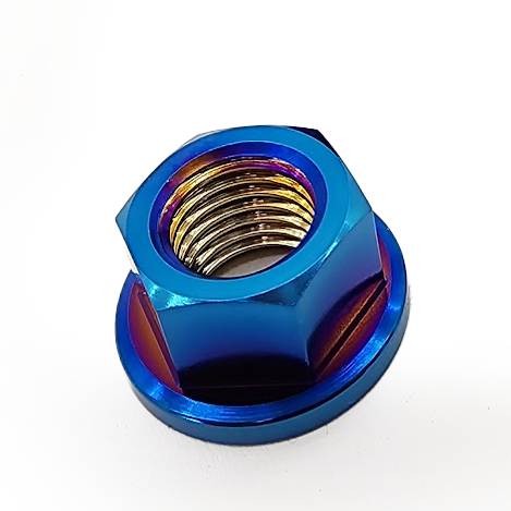PHR PowerHouse Racing Nut, Titanium, 6 Point Flange Nut, M10X1.25