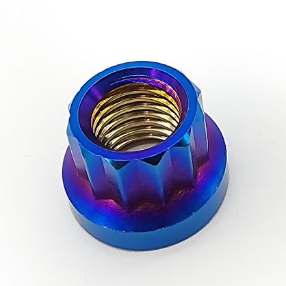 PHR PowerHouse Racing Nut, Titanium, 12 Point Flange Nut, M10X1.25
