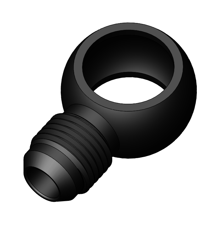 PHR PowerHouse Racing 17mm Banjo to -6AN Male, Aluminum, Anodized Black