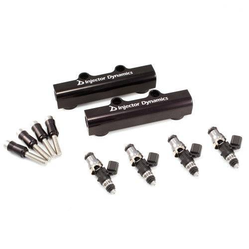 Injector Dynamics ID1050x, for STi 2004-2006 / Turbo. Top-feed Conversion Kit. Dual Billet Fuel Rails. Set of 4 injectors. Two 2x8 lower o-rings. - Future Motorsports - INJECTORS - Injector Dynamics - Future Motorsports