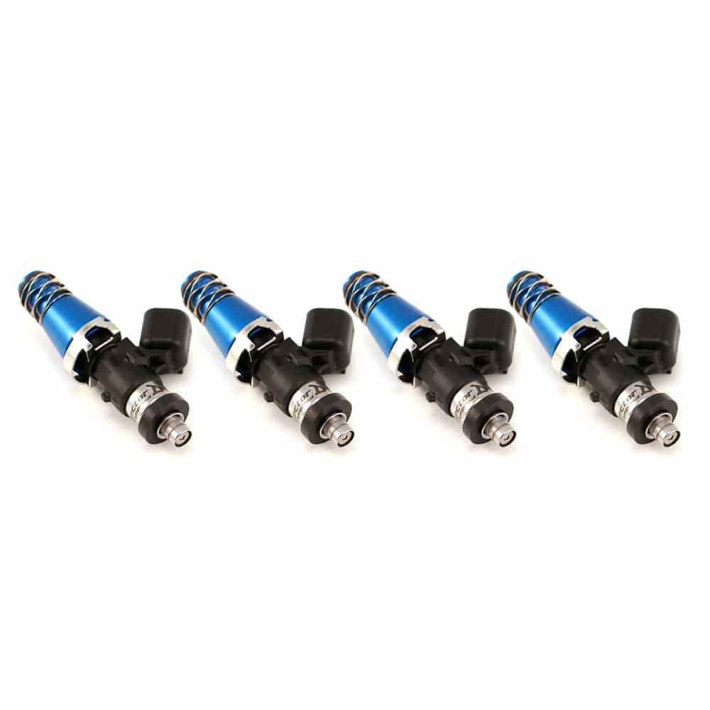 Injector Dynamics ID13000X, for SR20DET RWD. Top feed only. 11mm (blue) adaptor tops, 14mm lower o-ring. Set of 4. - Future Motorsports - INJECTORS - Injector Dynamics - Future Motorsports