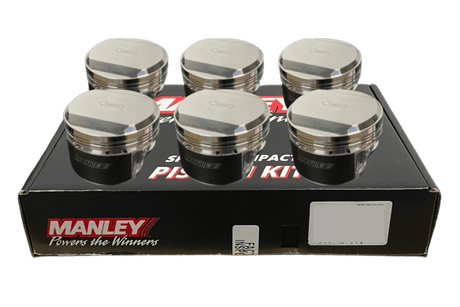 Manley PLATINUM SERIES Forged Pistons Set 2.7L Stroker Nissan RB26DETT 86.5mm +0.5mm 17 cc 9.0:1 - Future Motorsports - ENGINE BLOCK INTERNALS - Manley Performance - Future Motorsports