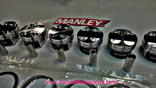 Manley Platinum Series "Turbo Tuff" Piston Kit Supra 2JZ 3.0Ltr (86mm Stroke) Standard Crank - Future Motorsports - ENGINE BLOCK INTERNALS - Manley Performance - Future Motorsports