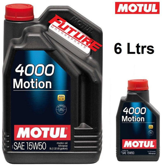 Motul 4000 Motion 15w-50 Mineral Engine Oil (Engine Running In Oil) 6 Liters - Future Motorsports -  - Motul - Future Motorsports