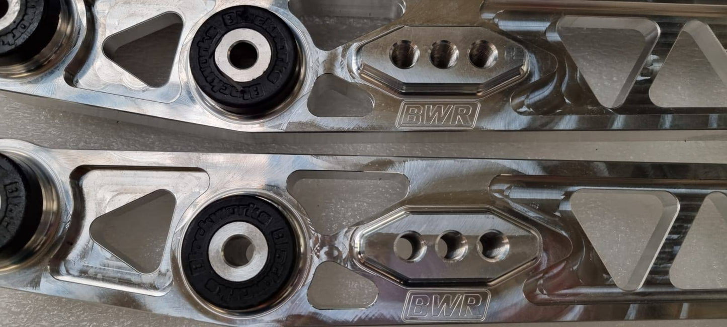 BWR Honda Civic EK Billet LCA (lower control arms) Polished Fits: 1996-2000 Honda Civic (all) Open Box