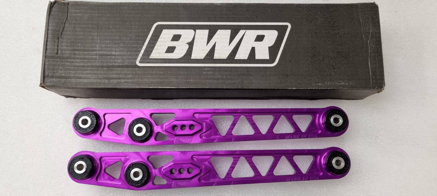 BWR Honda Civic EK Billet LCA (lower control arms) Purple Fits: 1996-2000 Honda Civic (all) Open Box