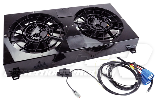 PHR Dual Brushless SPAL Fan Kit

- Gloss black powder coat finish  - Includes 12" heavy duty SPAL fans and wiring harness