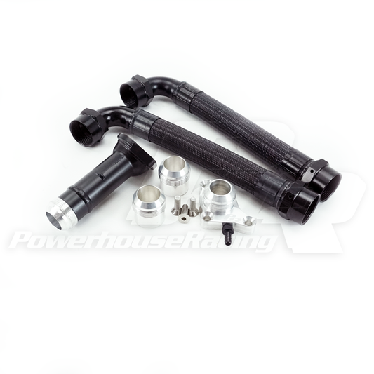 PHR Race -20AN Radiator Hose Kit  for 93-98 Non-Turbo Supra and SC300 - Black braided hose