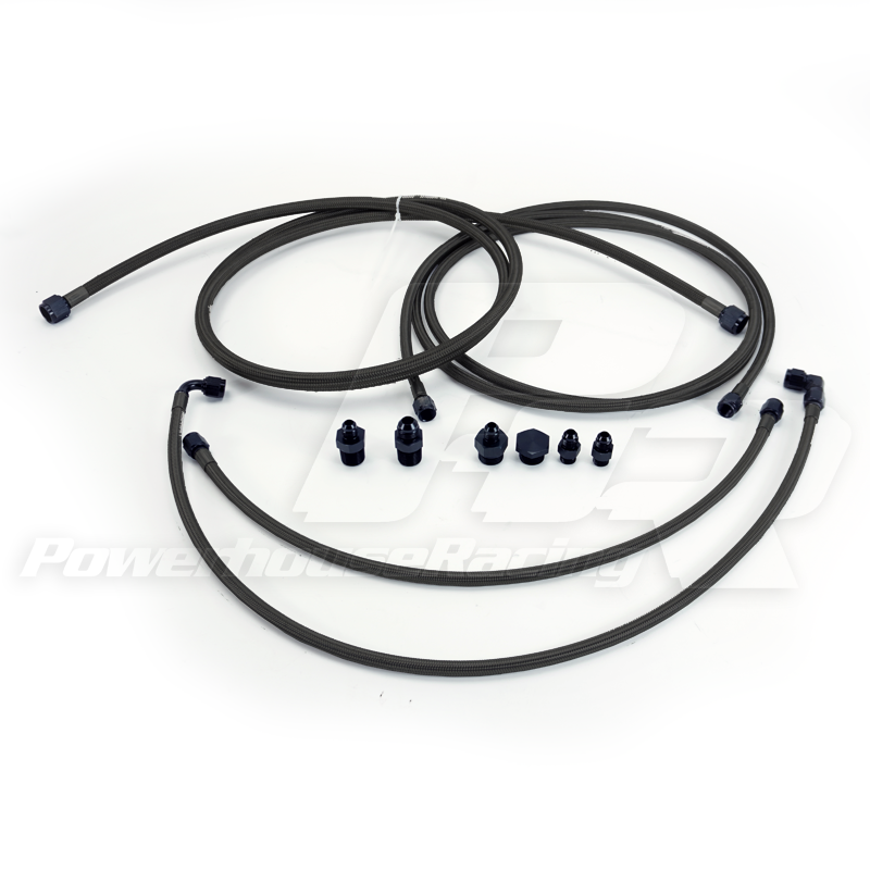 PHR E85 Fuel Line Kit for 1993-1998 MKIV Supra -Single -8 feed- -6 return
- Black coated stainless braided Teflon line