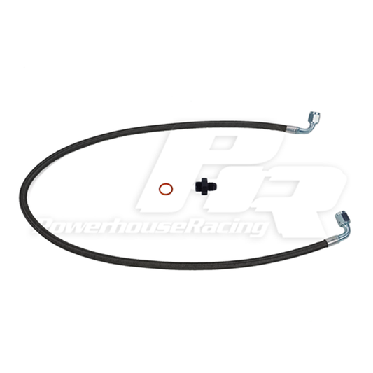 PHR Power Steering Cooler Delete Line-Stainless braided line with black coating-Left Hand Drive