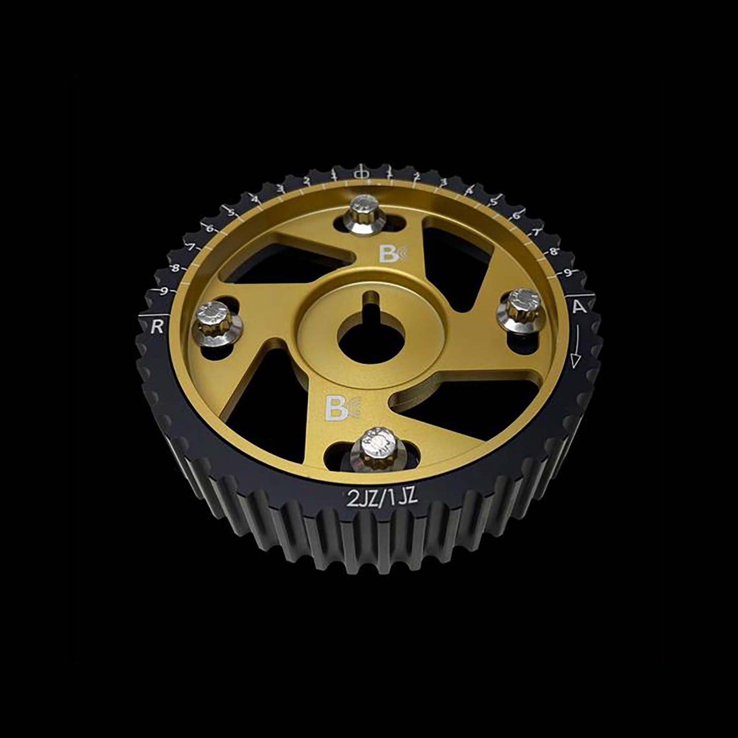 ADJUSTABLE CAM GEARS - Gold Anodize w/ARP Hold Down Bolts (Toyota 2JZGTE/2JZGE VVTi) - 1 Only - Future Motorsports - CAM GEARS - BRIAN CROWER - Future Motorsports
