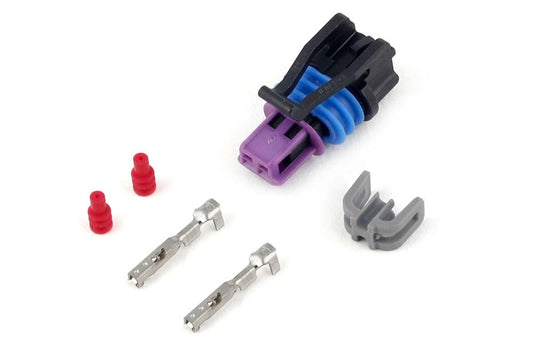 Haltech Plug and Pins Only - Delphi 2 Pin GM style Coolant Temp Connector (Black)