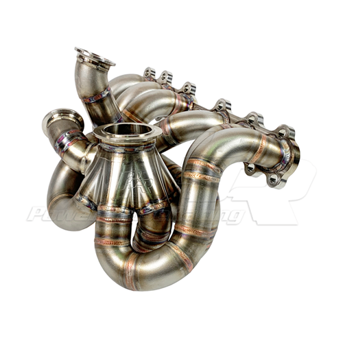 PowerHouse Racing (PHR) V45 BILLET Turbo Manifold for 2JZ-GTE - V-Band Single-Scroll Billet Collector for H-Cover PTE Turbo
- Equal Length Runner Design
- 1.5" 304L Stainless Steel Schedule 10 Primaries (1.68" ID)
- Dual 44/46mm Wastegate Flanges